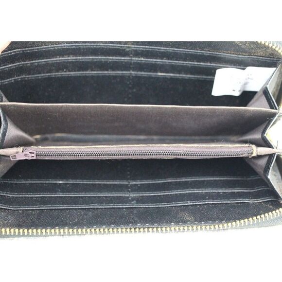 Senso Creativo GRAY GENUINE LEATHER MOTORCYCLE ITALY FLAG ID BILL CARD WALLET - Picture 2 of 6